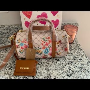 Steve Madden barrel logo mini purse with adjustable crossbody strap